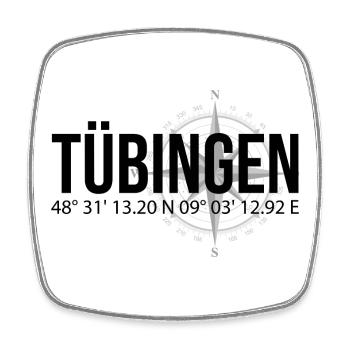 Koordinaten Tübingen - Viereckiger Kühlschrankmagnet - Weiß - Vorne