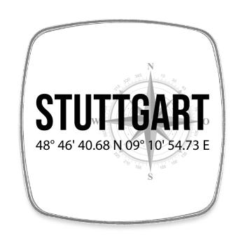 Koordinaten Stuttgart - Viereckiger Kühlschrankmagnet - Weiß - Vorne