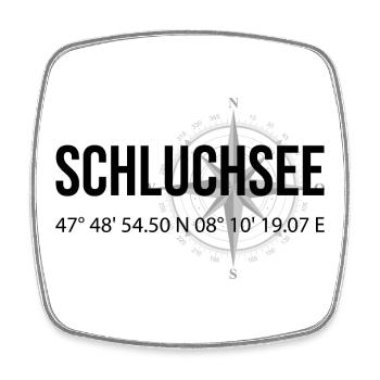 Koordinaten Schluchsee - Viereckiger Kühlschrankmagnet - Weiß - Vorne