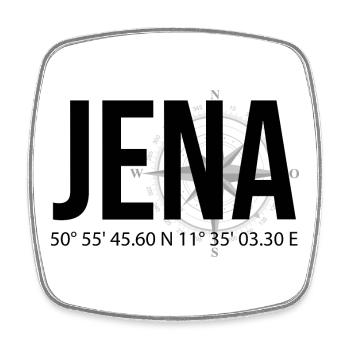 Koordinaten Jena - Viereckiger Kühlschrankmagnet - Weiß - Vorne