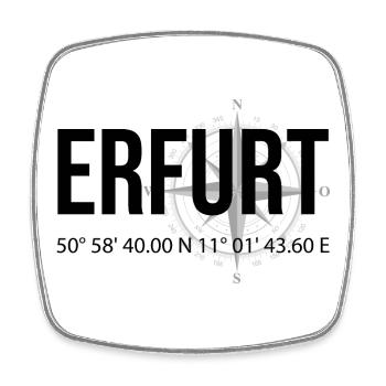 Koordinaten Erfurt - Viereckiger Kühlschrankmagnet - Weiß - Vorne