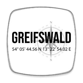 Koordinaten Greifswald - Viereckiger Kühlschrankmagnet - Weiß - Vorne