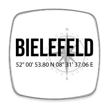 Koordinaten Bielefeld - Viereckiger Kühlschrankmagnet - Weiß - Vorne