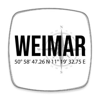 Koordinaten Weimar - Viereckiger Kühlschrankmagnet - Weiß - Vorne