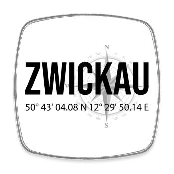 Koordinaten Zwickau - Viereckiger Kühlschrankmagnet - Weiß - Vorne