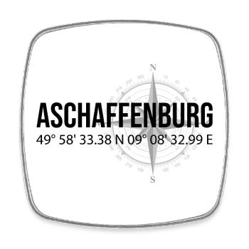 Koordinaten Aschaffenburg - Viereckiger Kühlschrankmagnet - Weiß - Vorne
