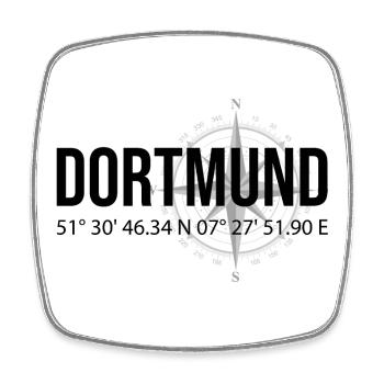 Koordinaten Dortmund - Viereckiger Kühlschrankmagnet - Weiß - Vorne