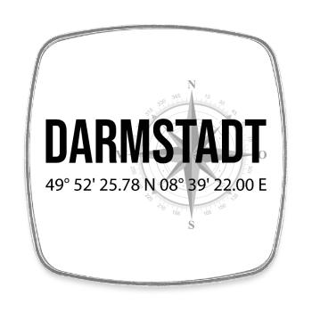 Koordinaten Darmstadt - Viereckiger Kühlschrankmagnet - Weiß - Vorne