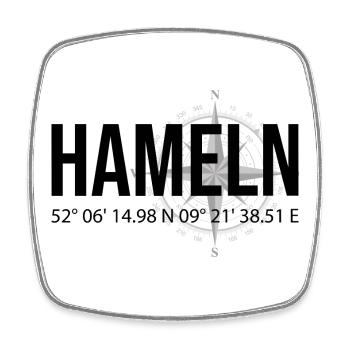 Koordinaten Hameln - Viereckiger Kühlschrankmagnet - Weiß - Vorne