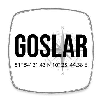 Koordinaten Goslar - Viereckiger Kühlschrankmagnet - Weiß - Vorne