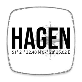 Koordinaten Hagen - Viereckiger Kühlschrankmagnet - Weiß - Vorne