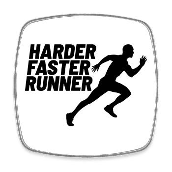 harder faster runner härter schneller Läufer - Viereckiger Kühlschrankmagnet - Weiß - Vorne