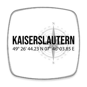 Koordinaten Kaiserslautern - Viereckiger Kühlschrankmagnet - Weiß - Vorne