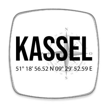 Koordinaten Kassel - Viereckiger Kühlschrankmagnet - Weiß - Vorne