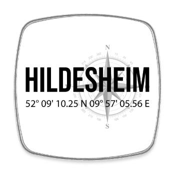 Koordinaten Hildesheim - Viereckiger Kühlschrankmagnet - Weiß - Vorne