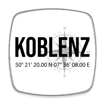 Koordinaten Koblenz - Viereckiger Kühlschrankmagnet - Weiß - Vorne