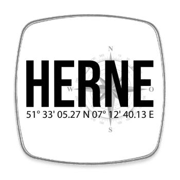 Koordinaten Herne - Viereckiger Kühlschrankmagnet - Weiß - Vorne