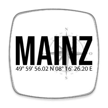 Koordinaten Mainz - Viereckiger Kühlschrankmagnet - Weiß - Vorne