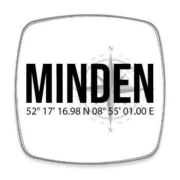 Koordinaten Minden - Viereckiger Kühlschrankmagnet - Weiß - Vorne
