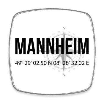 Koordinaten Mannheim - Viereckiger Kühlschrankmagnet - Weiß - Vorne