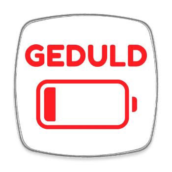 Geduld Battery Motiv - Viereckiger Kühlschrankmagnet - Weiß - Vorne