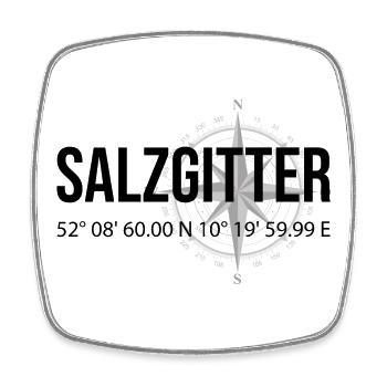 Koordinaten Salzgitter - Viereckiger Kühlschrankmagnet - Weiß - Vorne