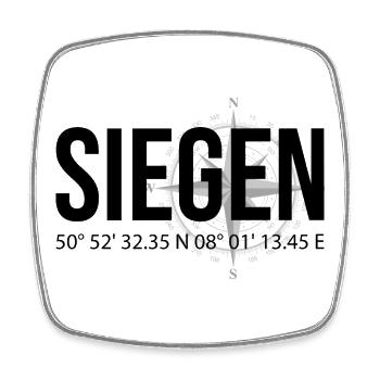 Koordinaten Siegen - Viereckiger Kühlschrankmagnet - Weiß - Vorne