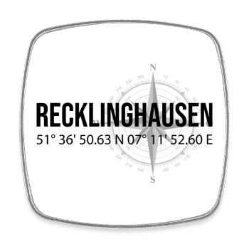 Koordinaten Recklinghausen - Viereckiger Kühlschrankmagnet - Weiß - Vorne
