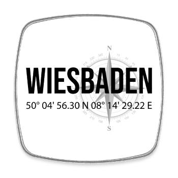 Koordinaten Wiesbaden - Viereckiger Kühlschrankmagnet - Weiß - Vorne