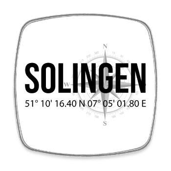 Koordinaten Solingen - Viereckiger Kühlschrankmagnet - Weiß - Vorne