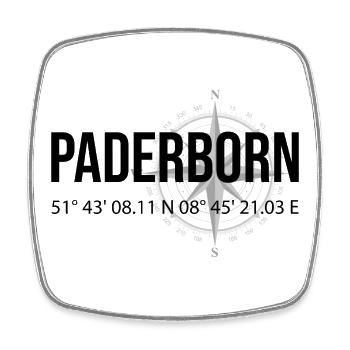 Koordinaten Paderborn - Viereckiger Kühlschrankmagnet - Weiß - Vorne