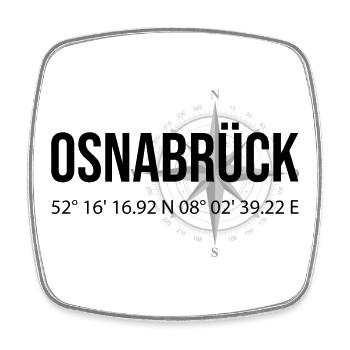 Koordinaten Osnabrück - Viereckiger Kühlschrankmagnet - Weiß - Vorne