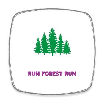 Trailrunning - Run Forest Run - Viereckiger Kühlschrankmagnet - Weiß - Vorne