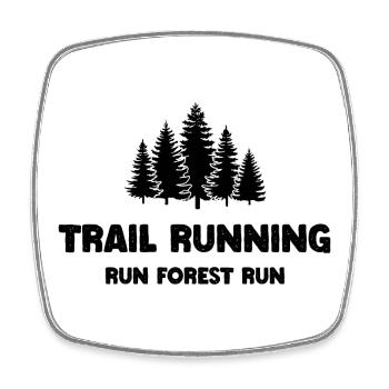 Trailrunning - Run Forest Run - Viereckiger Kühlschrankmagnet - Weiß - Vorne