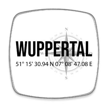 Koordinaten Wuppertal - Viereckiger Kühlschrankmagnet - Weiß - Vorne