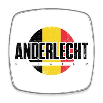 Geometric Sunset Emblem - Square fridge magnet - white - Front