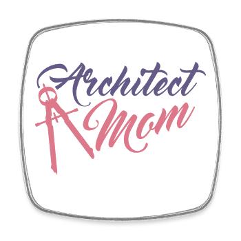 Funny Architect Mom - Square fridge magnet - white - Front