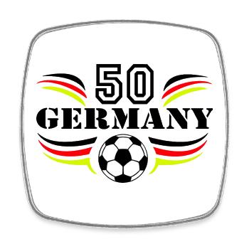 50 Jahre Fußballflügel Design - Viereckiger Kühlschrankmagnet - Weiß - Vorne