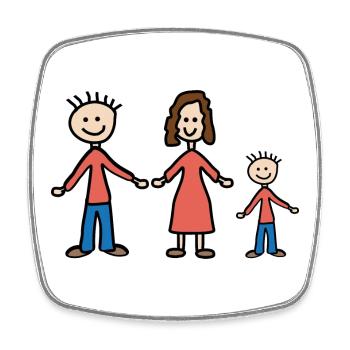 Family - Square fridge magnet - white - Front