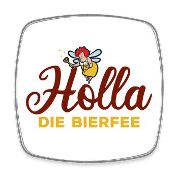 Holla die Bierfee - Biertrinker - Männertag - Viereckiger Kühlschrankmagnet - Weiß - Vorne
