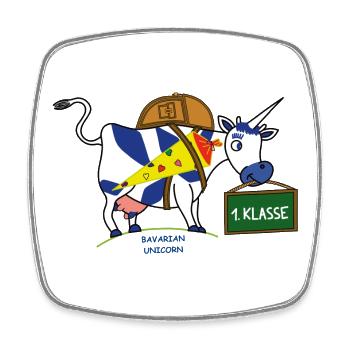 BAVARIAN UNICORN - Schule - Viereckiger Kühlschrankmagnet - Weiß - Vorne