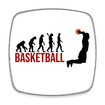 Evolution Basketball - Viereckiger Kühlschrankmagnet - Weiß - Vorne
