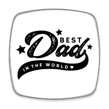 Bester Vater der Welt - Viereckiger Kühlschrankmagnet - Weiß - Vorne