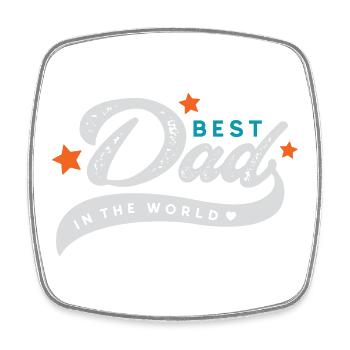 Bester Vater der Welt - Viereckiger Kühlschrankmagnet - Weiß - Vorne