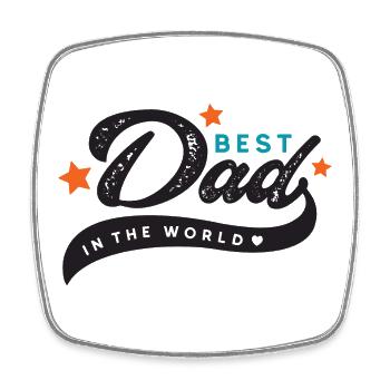 Bester Vater der Welt - Viereckiger Kühlschrankmagnet - Weiß - Vorne