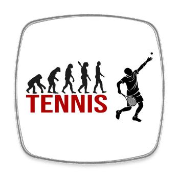 Evolution Tennis - Viereckiger Kühlschrankmagnet - Weiß - Vorne