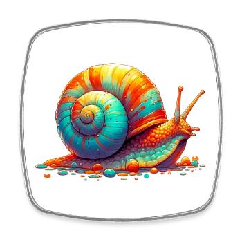 Escargot - Magnet carré - blanc - Devant