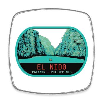 Panoramablick auf El Nido, Insel Palawan - Viereckiger Kühlschrankmagnet - Weiß - Vorne