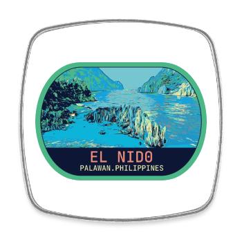 Breathtaking El Nido: Heavenly Aerial View - Square fridge magnet - white - Front