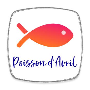 POISSON. POISSON D'AVRIL - Magnet carré - blanc - Devant